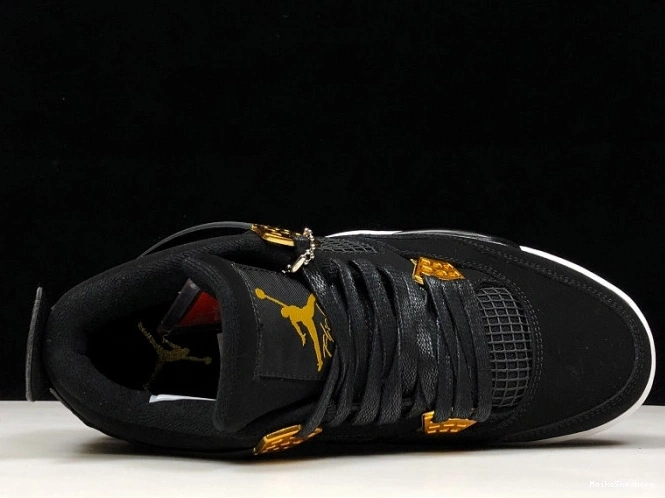 MaikeSneakers 308497-032 Air 4 Royalty Jordan Metallic Gold-White Black 0728
